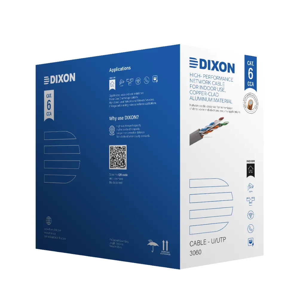 [3060] CABLE UTP CAT-6 CCA 4PX23AWG CAJAX305MTS DIXON