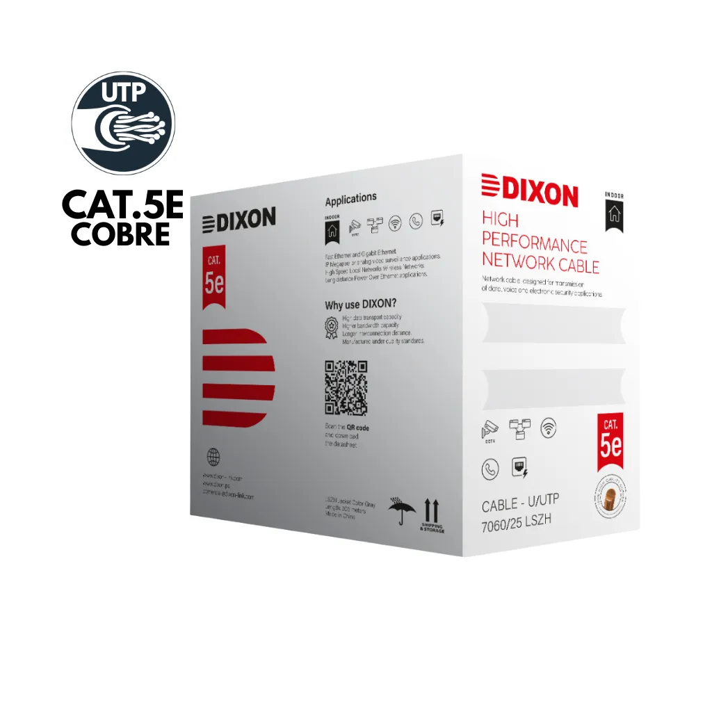 CABLE UTP CAT5E GRIS CAJAX305MTS DIXON