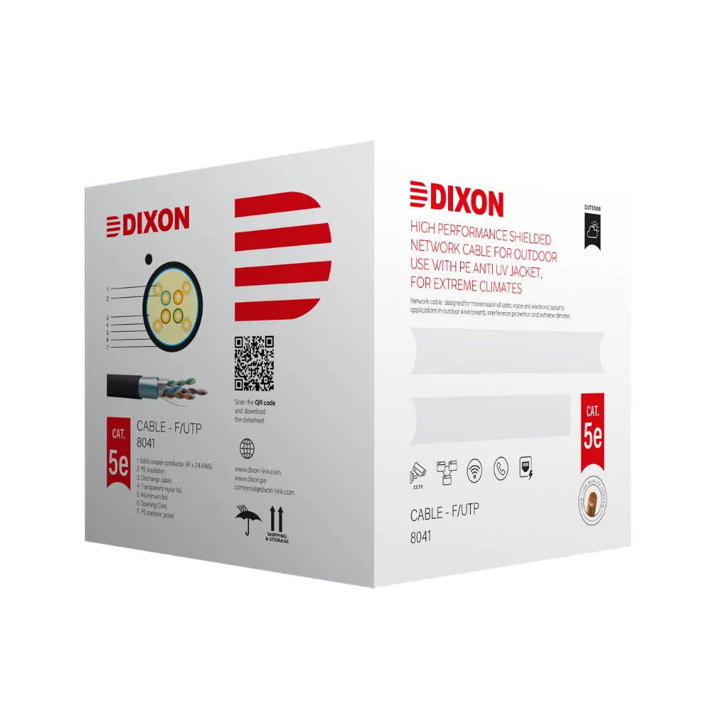 [8041] CABLE UTP STP CAT-5E NEGRO EXT. CAJAX305MTS DIXON