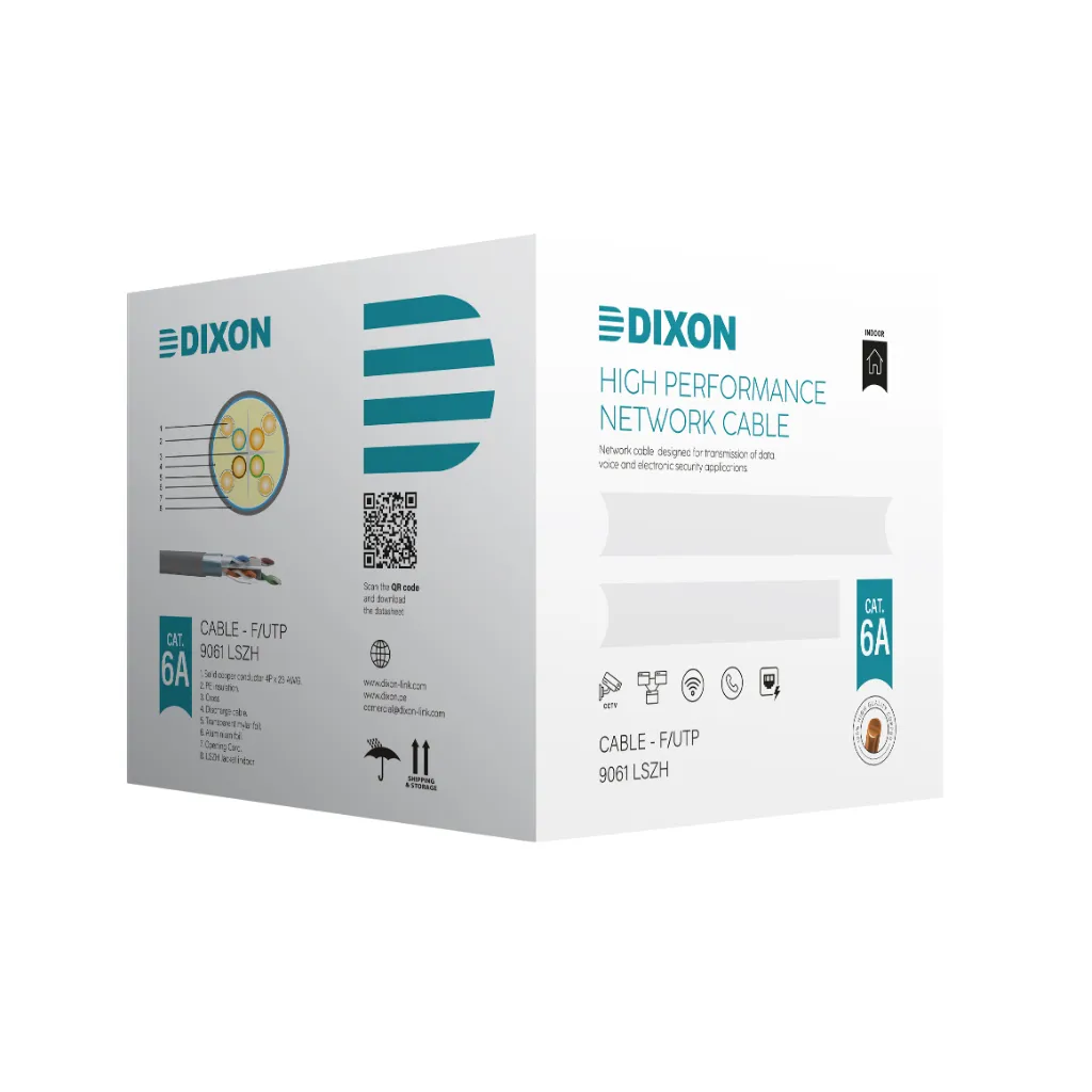 [9061 LSZH] CABLE STP CAT6-A 4Px23AWG GRIS LSZH-1 CAJAx305MTS DIXON