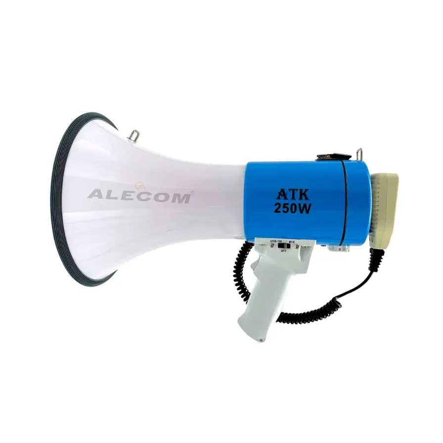 MEGAFONO 250W C/BLUETOOTH USB BATERIA DE LITIO AZUL ATK