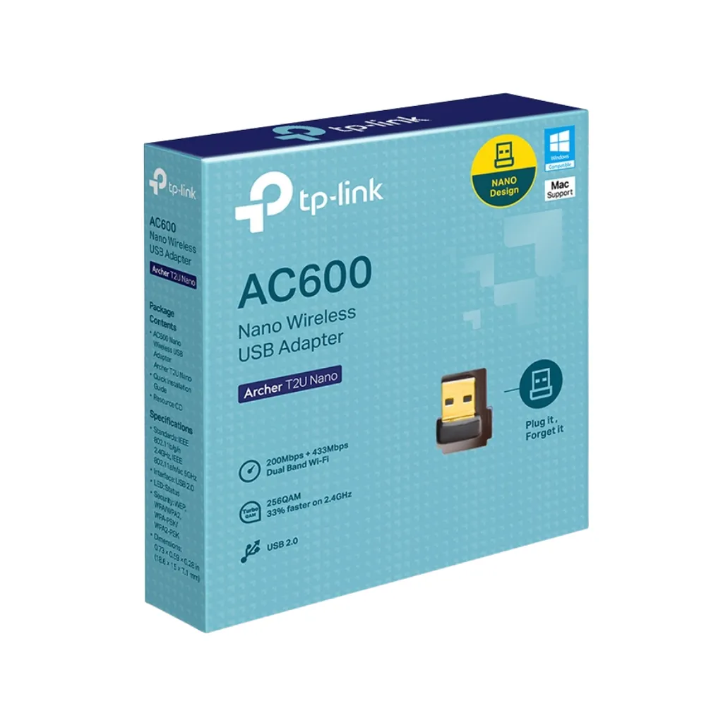 [ARCHER T2U NANO] ADAPTADOR NANO USB AC600 TP-LINK