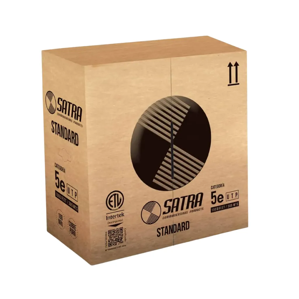 [CAT5-SATRA] CABLE SOLIDO UTP CAT-5E GRIS 0201013006 CAJAx305MTS SATRA