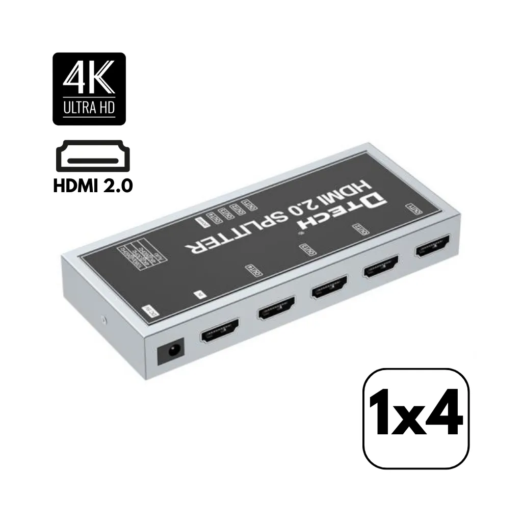 [DT-7214] SPLITTER HDMI Ver. 2.0 4K-60HZ 1x4 DTECH