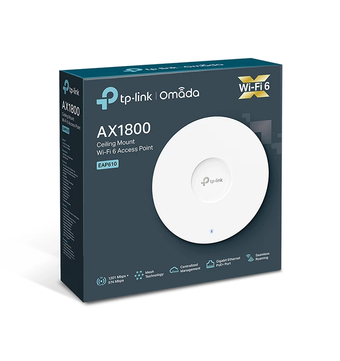 [EAP610] ACCESS POINT OMADA AX1800 WIFI6 MONTAJE TECHO  TP-LINK