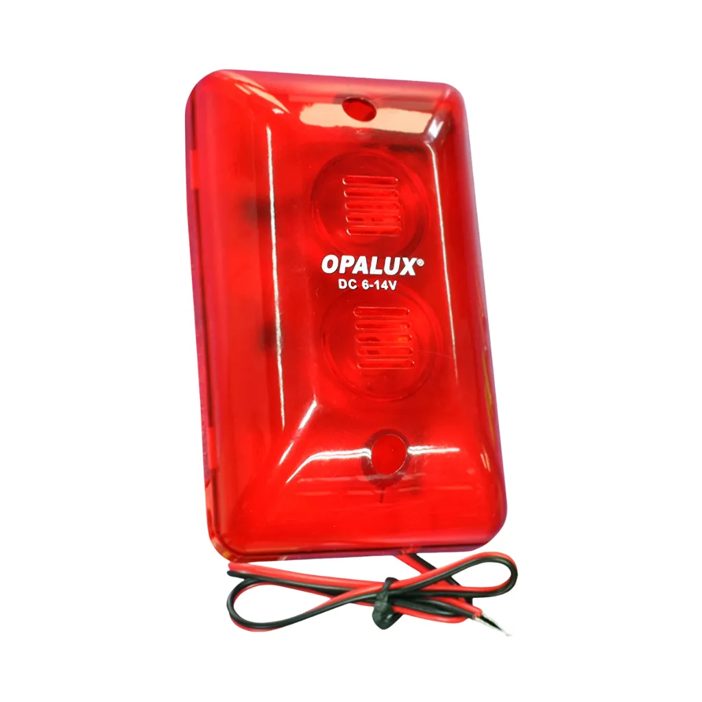 STROBO C/SIRENA 6-14VDC 300MA ROJO OPALUX