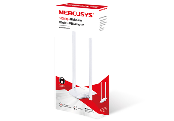 ADAPTADOR USB C/2 ANTENAS ALTA GANANCIA 300MBPS P/WIFI MERCUSYS