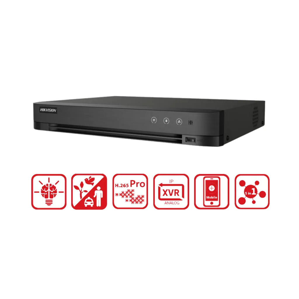 [IDS-7204HQHI-M1/XT] DVR 4CH ACUSENSE 1080P HDMI 1HDD C/ANALITICA HIKVISION
