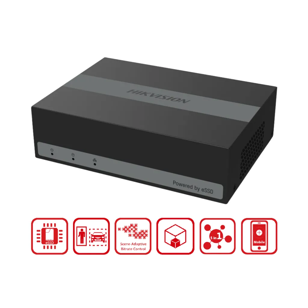 [DS-E08HGHI-D] DVR 8CH 1080P LITE ESSD 1TB H265 HIKVISION