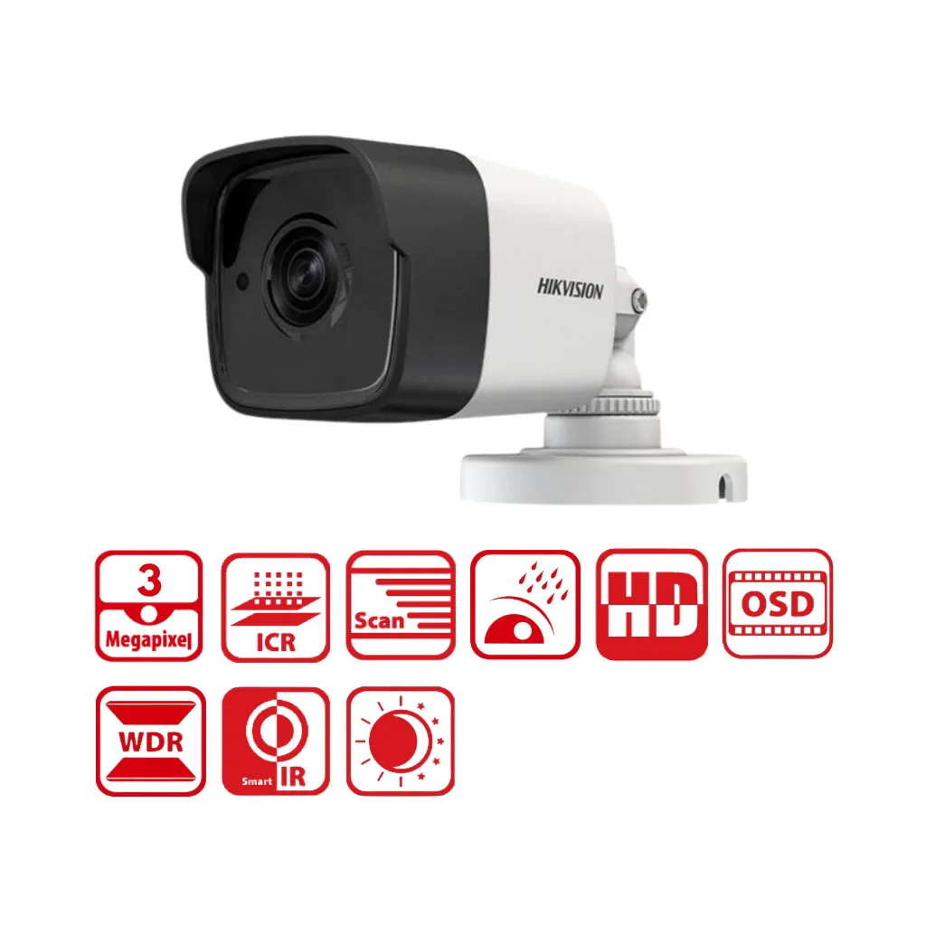 [DS-2CE16F7T-IT] CAMARA ANALOGO 3MP TUBO IR-20MTS L2.8MM HIKVISION