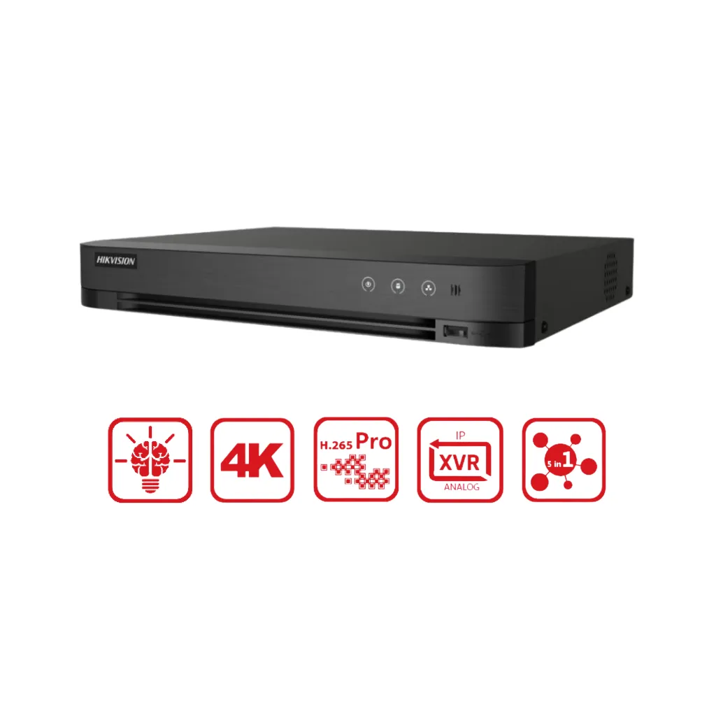[iDS-7204HUHI-M1/XT] DVR 4CH ACUSENSE 5MP HDMI 1HDD CON ANALICA HIKVISION