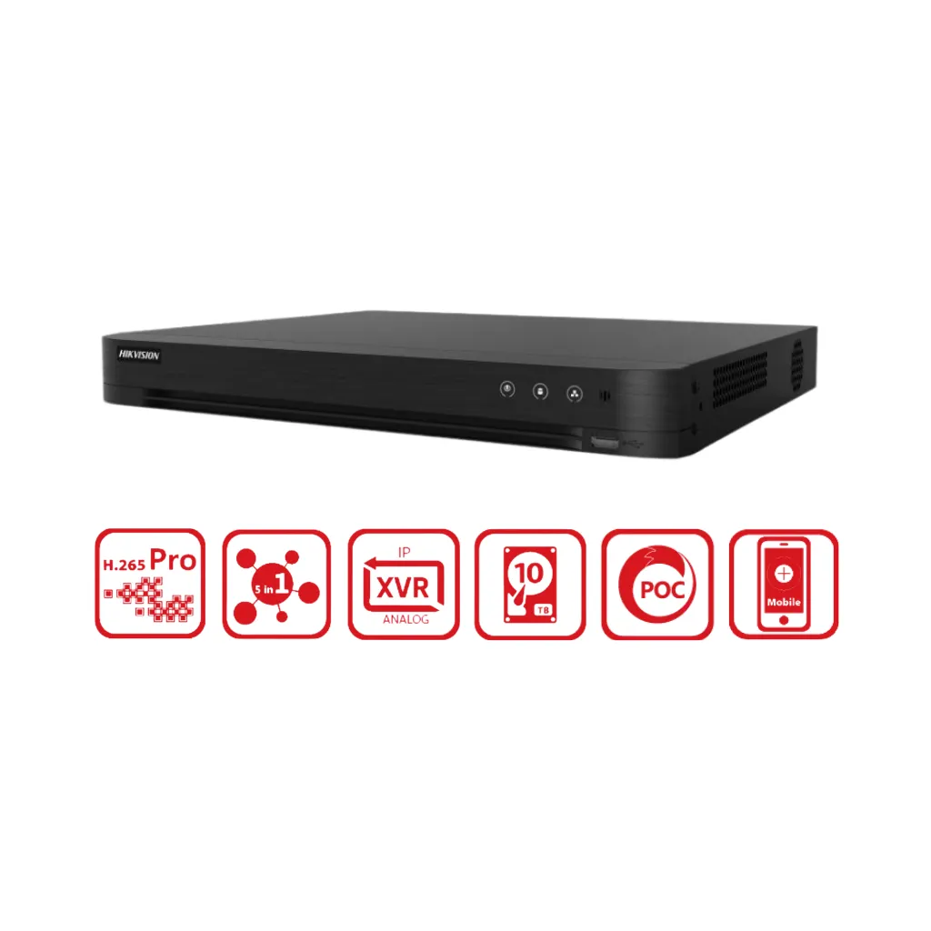 [DS-7208HQHI-K2/P] DVR 8CH PoC HD-TVI1080P-3MP 2HDD HIKVISION