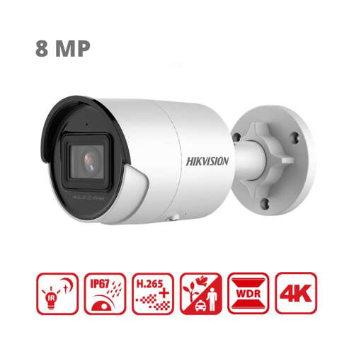 CAMARA IP TUBO 8MP 4K ACUSENCE C/MICROFONO HIKVISION