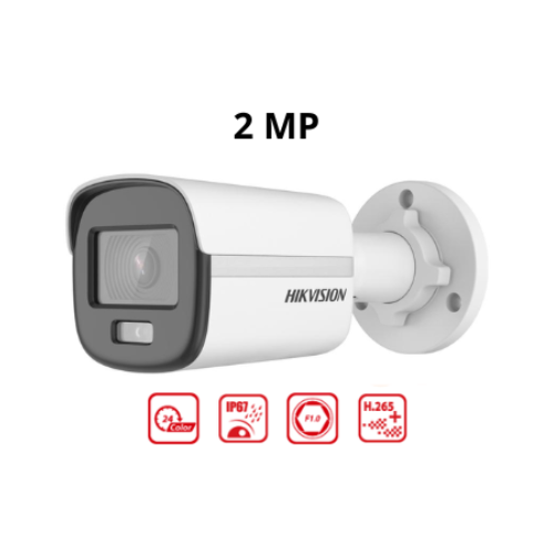 CAMARA TUBO IP COLORVU 2MP LENTE 2.8MM HIKVISION