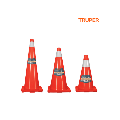 CONO DE PRECAUCION DE PVC DE 45CM CON REFLEJANTE (CONO-45R) TRUPER