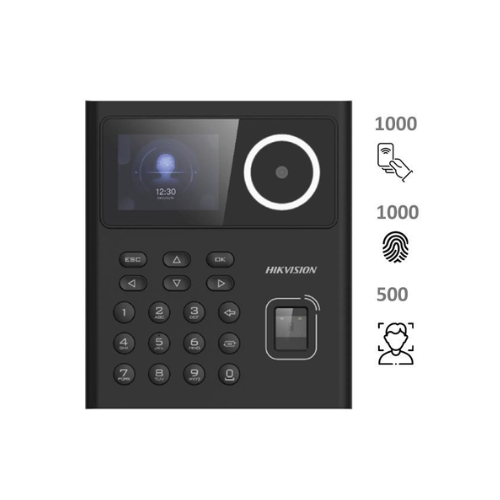CONTROL ACCESO FACIAL 500 ROSTROS,1000 TARJETAS  Y HUELLAS HIKVISION