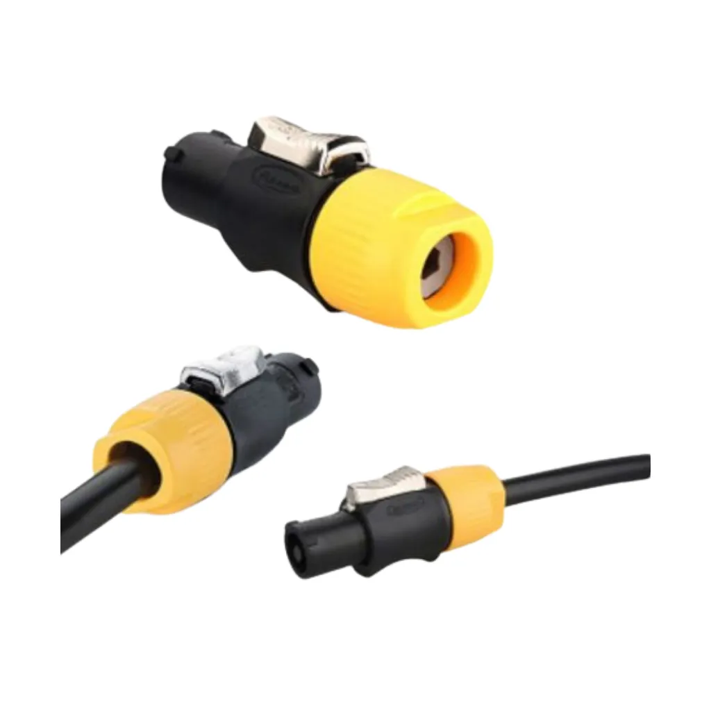 [YF-24-C03PE-02-002] CN-7 POWERCON PLUG IMPERMEABLE 20A-500V 12-14AWG NEGRO/ AMARILLO CNLINKO