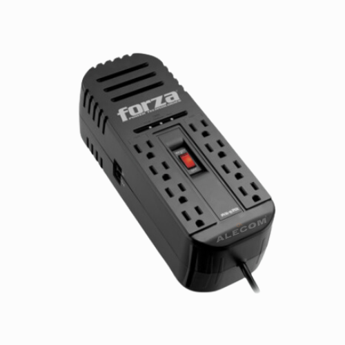 REGULADOR AUTOMÁTICO DE VOLTAJE DE 8 TOMAS 220V 2200VA-1100W FORZA
