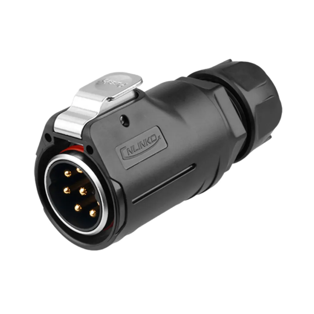 [LP-28-C08PE-01-001] CONECTOR PLUG 8 PINES TIPO LP28 PLASTICO+METAL CNLINKO