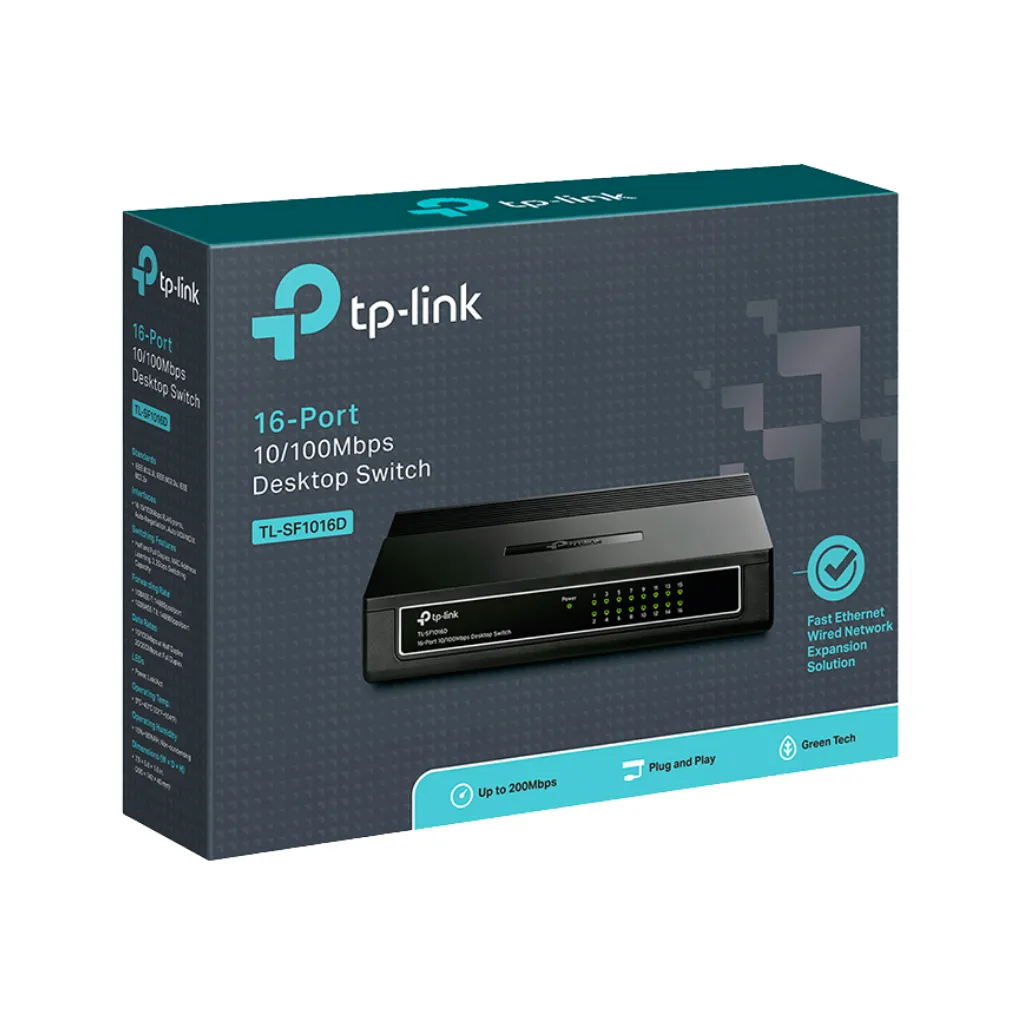 SWITCH 16 PUERTOS 10/100 MBPS TP-LINK