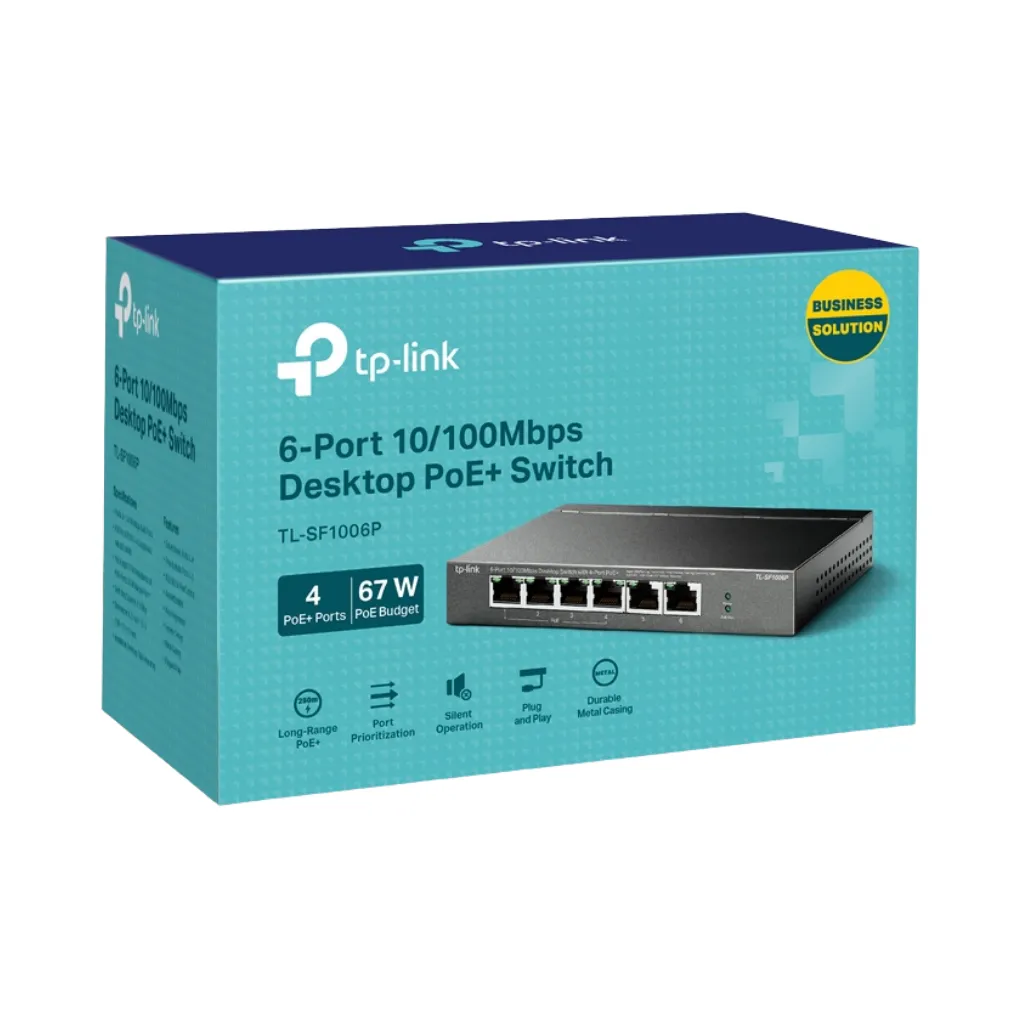 [TL-SF1006P] SWITCH 6 PUERTOS 10/100 MBPS 4P POE TP-LINK