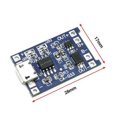 MODULO CARGADOR DE BATERIA DE LITIO CON/PROTECCION