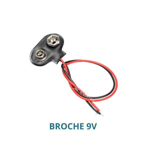 BROCHE PARA PILA BATERIA 9V.