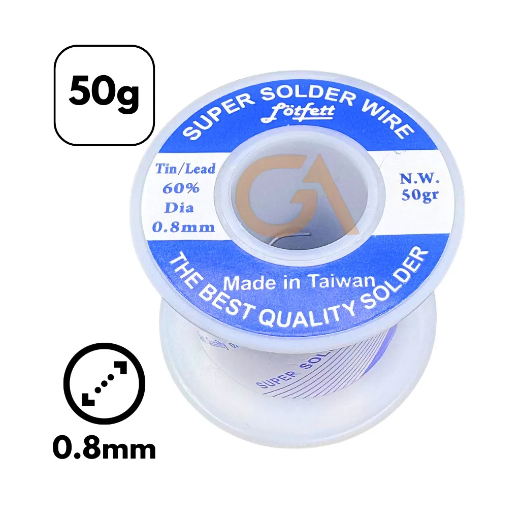 [TR40.8] ESTAÑO SOLDADURA EN CARRETE  50GR 0.8mm 60/40 LORFETT