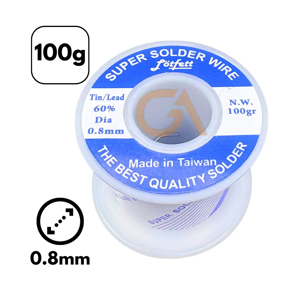 [TR30.8] ESTAÑO SOLDADURA EN CARRETE  100GR 0.8mm 60/40 LORFETT
