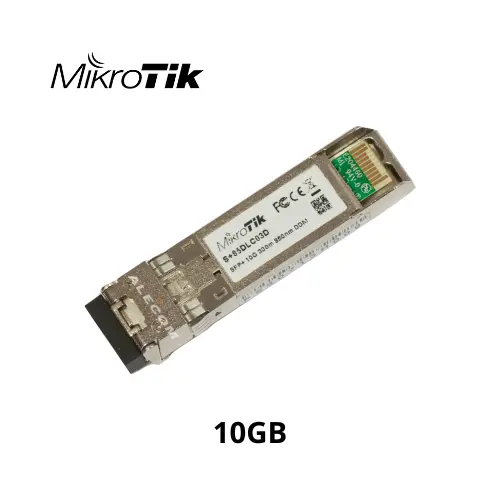 MÓDULO TRANSCEIVER PARA FIBRA SFP+ 10G MULTIMODO 300M 850NM MARCA MIKROTIK
