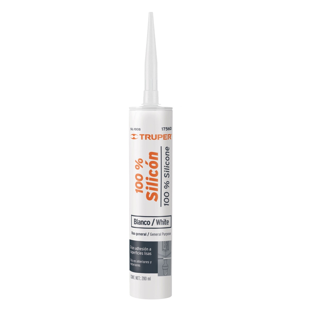 SILICONA EN TUBO BLANCO SELLADORA MULTIUSOS  SIL-100B TRUPER