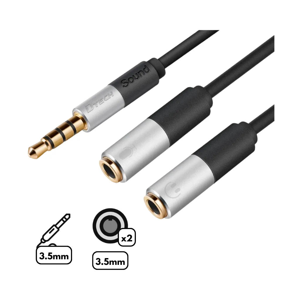 [DT-T0222] CABLE 1 PLUG STEREO 3.5 - 2JACK DTECH