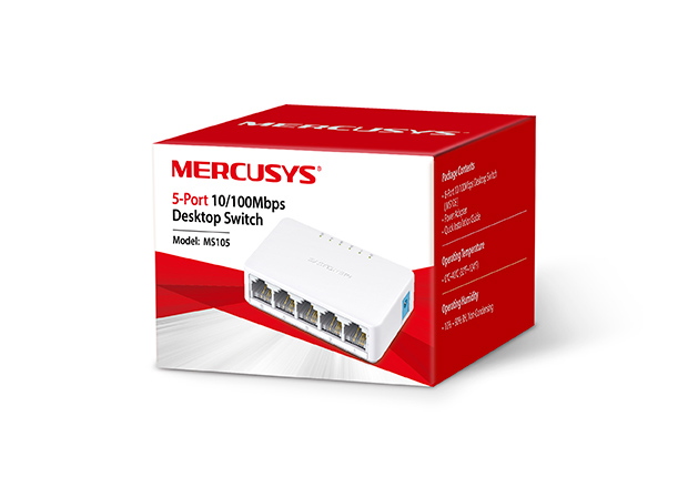 SWITCH 5 PUERTOS 10/100 Mbps MERCUSYS