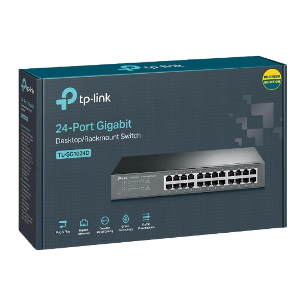 [TL-SG1024D] SWITCH GIGABIT 24 PUERTOS 10/100/1000 MBPS METALICO TP-LINK