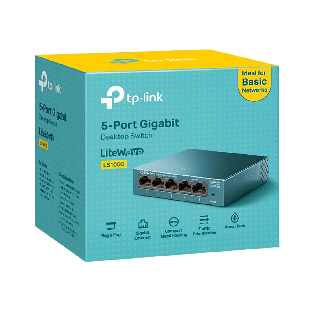 [LS105G] SWITCH GIGABIT 5 PTOS 10/100/1000 MBPS ACERO TP-LINK