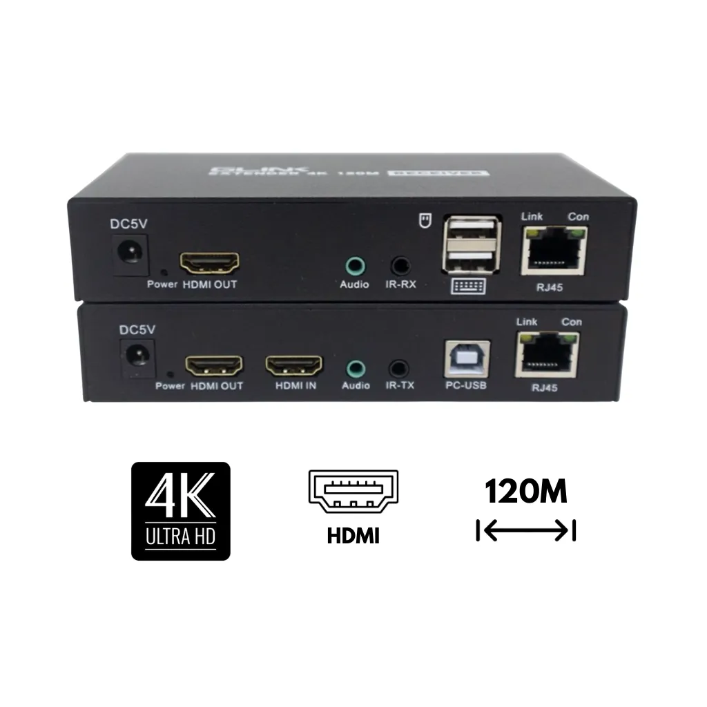 EXTENDER HDMI x120M KVM CAJA GLINK