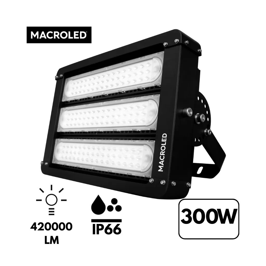 REFLECTOR LED TITAN 300W 5700K AC100-277V FP>0.9 140LM/W CRI>80 IP66 IK08 MACROLED