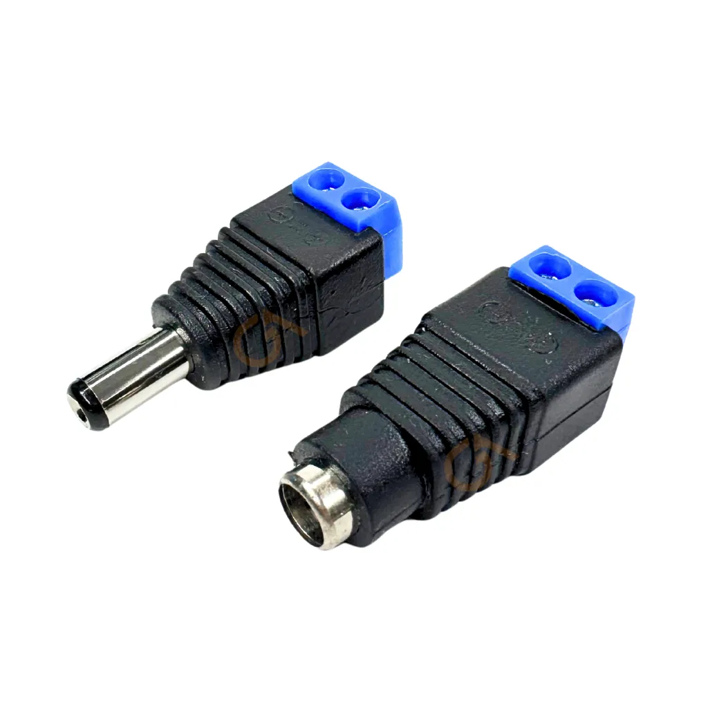 [AL-300(PJ)A] PLUG Y JACK DC AZUL  P/CAMARA CCTV PARx2UND.