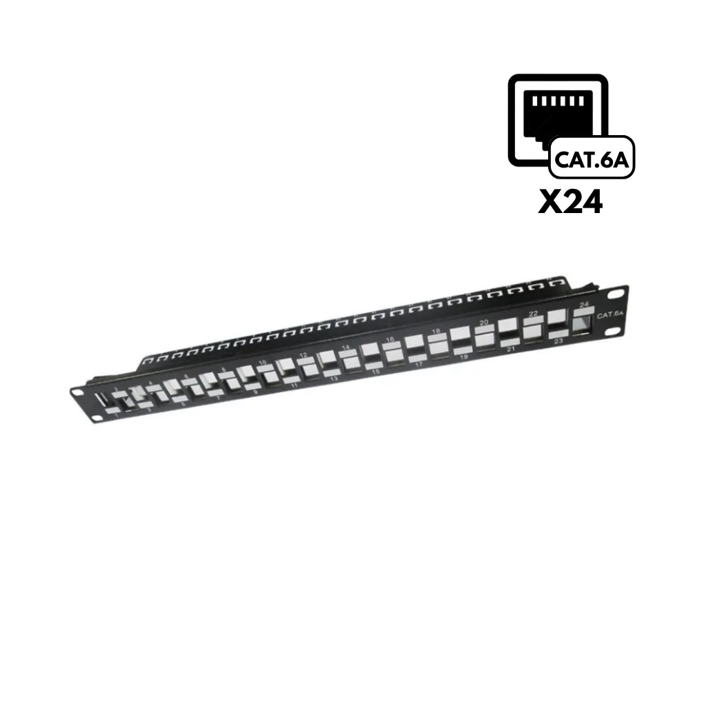 PLACA PATCH PANEL DE CAT6A DE 24 PUERTOS DIXON
