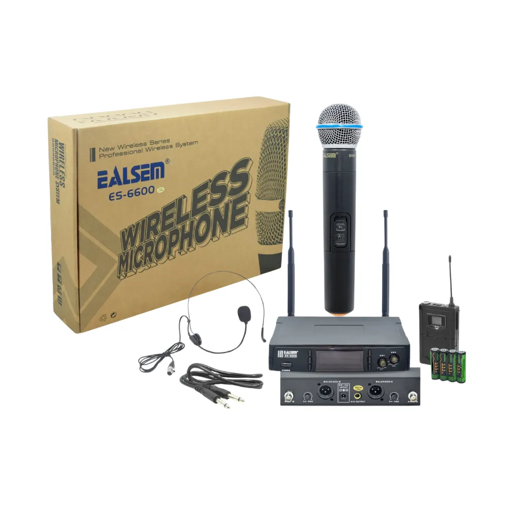 MICROFONO INALAMBRICO DOBLE MANO/VINCHA (UHF) EALSEM