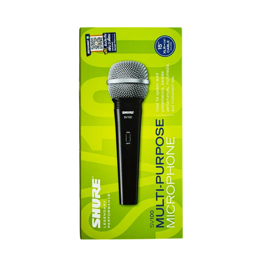 MICROFONO ALAMBRICO MODELO SV100 C/CABBLE CANON A PLUG 6.3mm SHURE