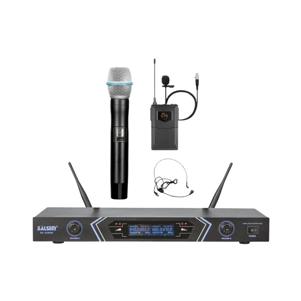 [ES-2200W] MICROFONO INALAMBRICO UHF CASE GRANDE (M ES-2200W) EALSEM