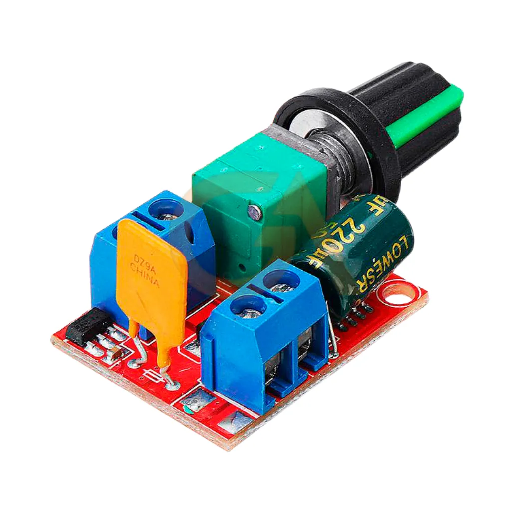 CONTROLADOR PWM DE VELOCIDAD DE  MOTOR Y/O BRILLO DE LEDS DC 3-35V 5AM
