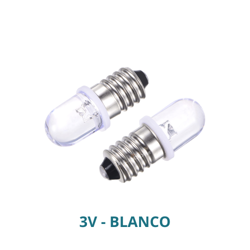 LED BASE ROSCA E10 3V BLANCO