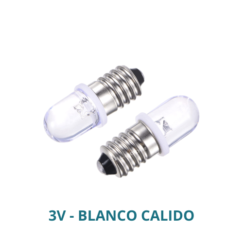 LED BASE ROSCA E10 3V BLANCO CALIDO