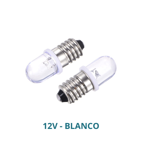 LED BASE ROSCA E10 12V BLANCO