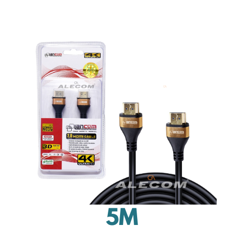 CABLE HDMI DELGADO 32AWG 4MM CONECTOR DORADO V2.0 5MTS LANCOM