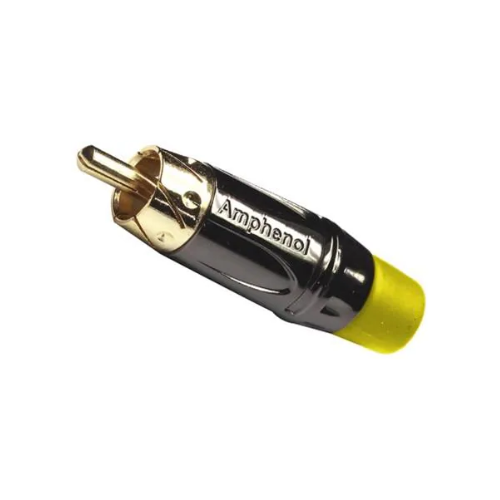PLUG RCA METAL CROMADO/AMARILLO AMPHENOL
