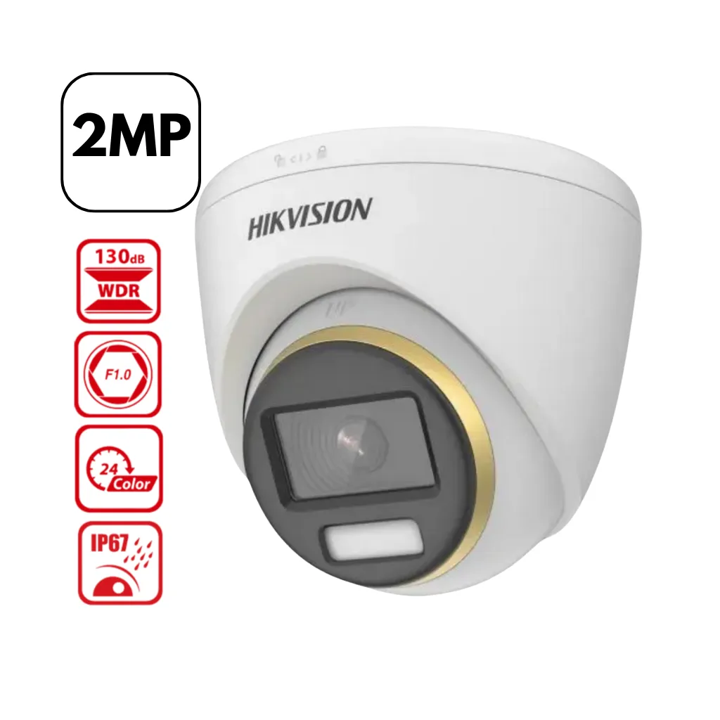 CAMARA ANALOGO 2MP DOMO COLOR VU LENTE 2.8MM HIKVISION