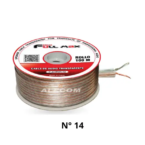 CABLE MELLIZO TRANSPARENTE CCA 2X7/0.2mm CCA R/N #14 ROLLOX100MTS FULL MAX